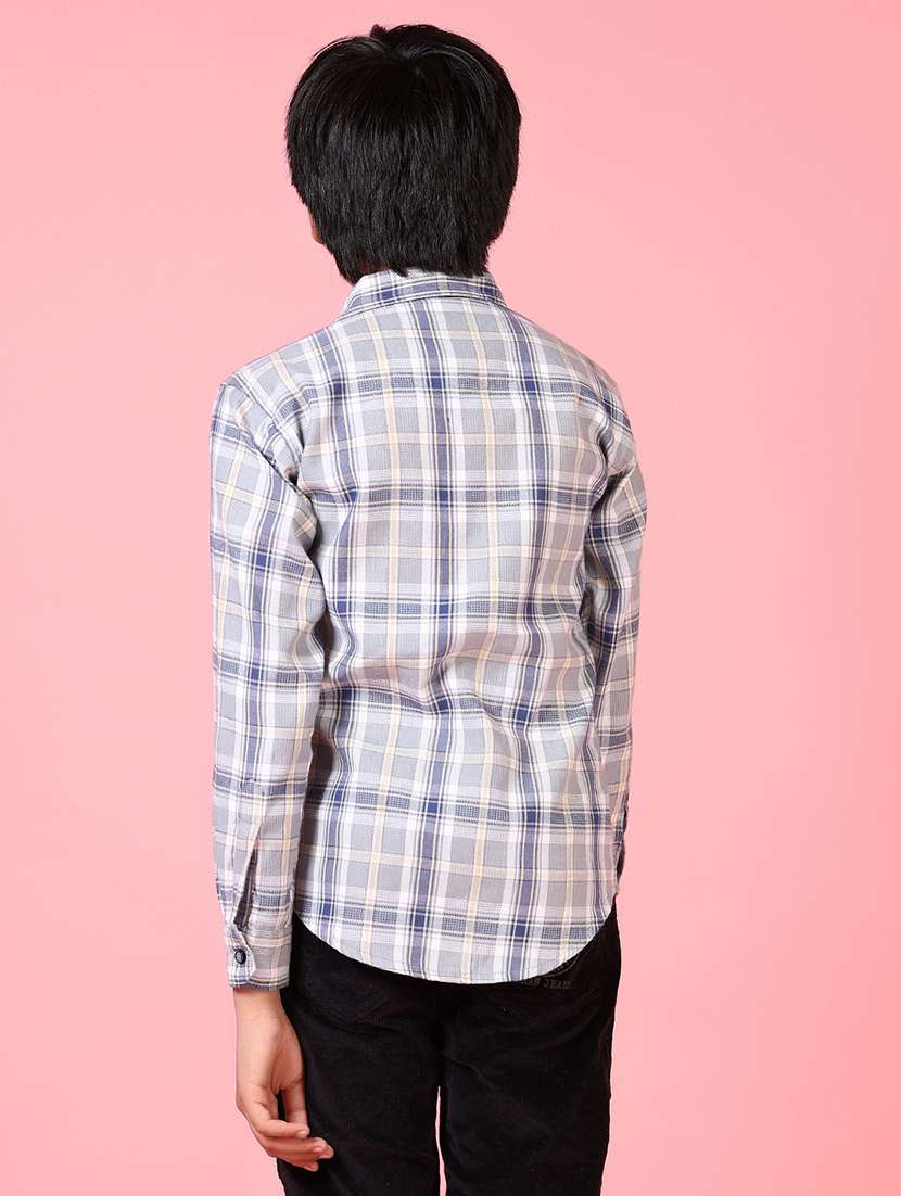 boys long sleeves checkered shirt - 21638418 -  Standard Image - 3