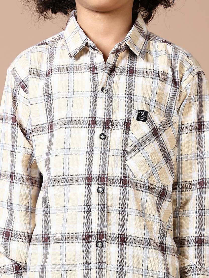 boys checkered long sleeve casual shirt - 21638421 -  Standard Image - 5