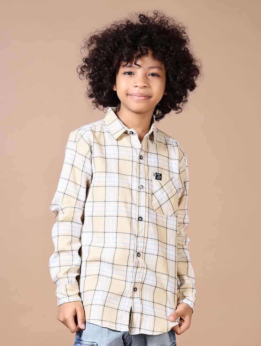 boys long sleeves checkered shirt