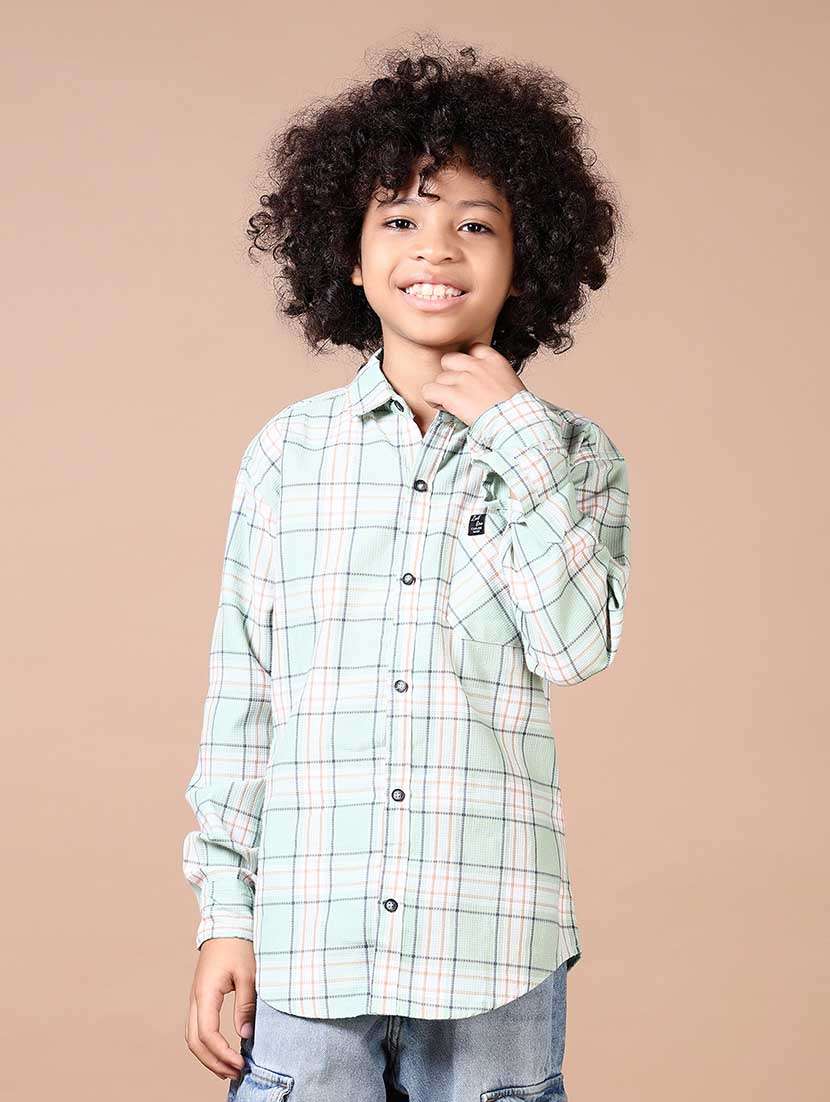 boys long sleeves checkered shirt