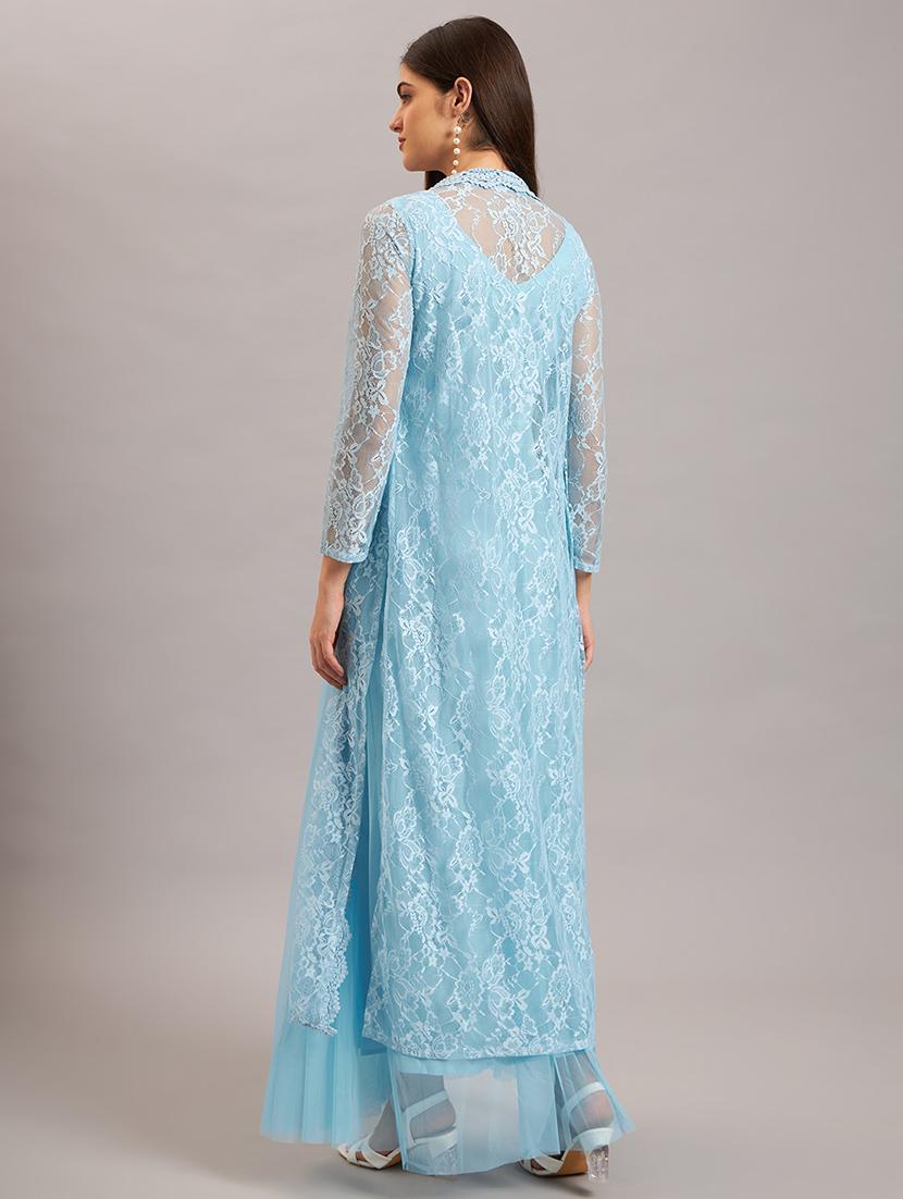 women solid ethnic dress with jacket - 21638514 - Standard Image - 5