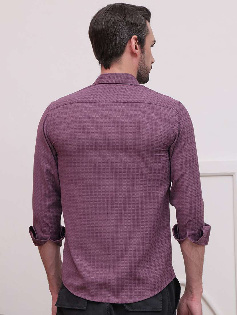 men regular fit textured casual shirt  - 21638586 -  Standard Image - 3