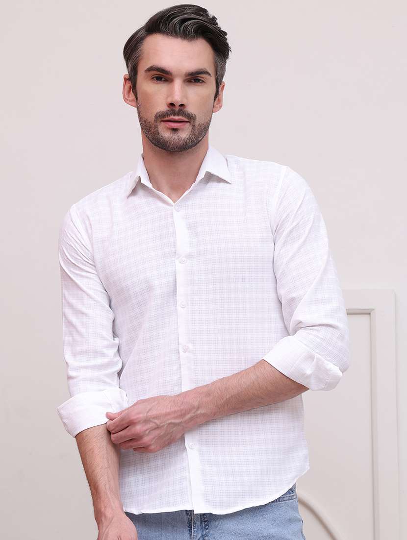 men regular fit textured casual shirt 