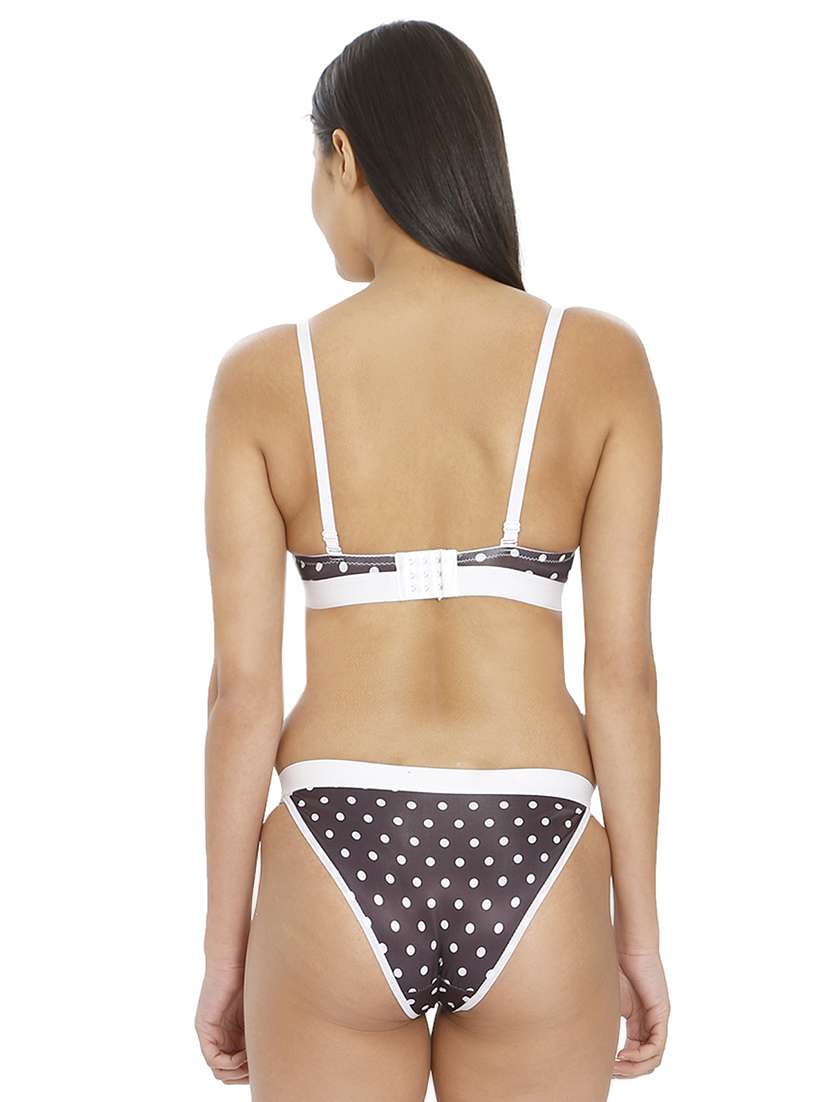 women polka dots bra and panty set - 21638618 -  Standard Image - 3