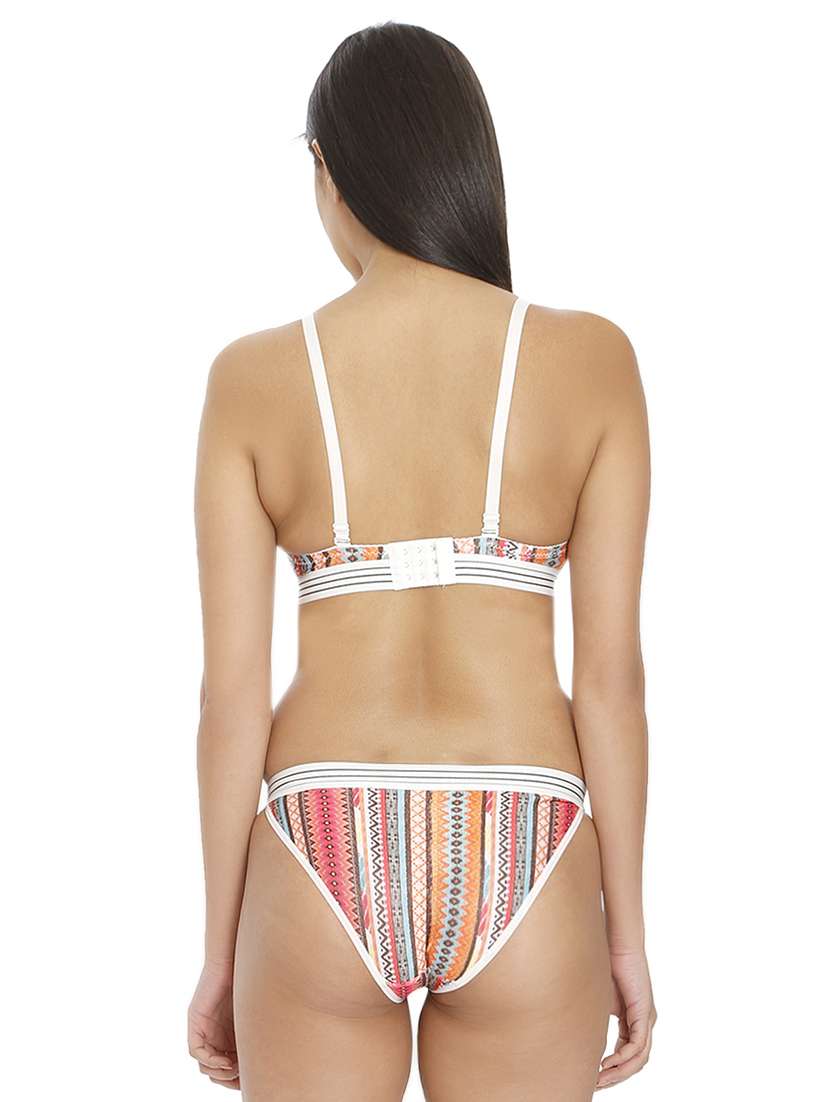 multi colored nylon bras and panty set - 21638619 -  Standard Image - 3