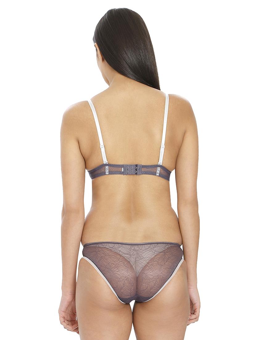 grey nylon bras and panty set - 21638634 - Standard Image - 3