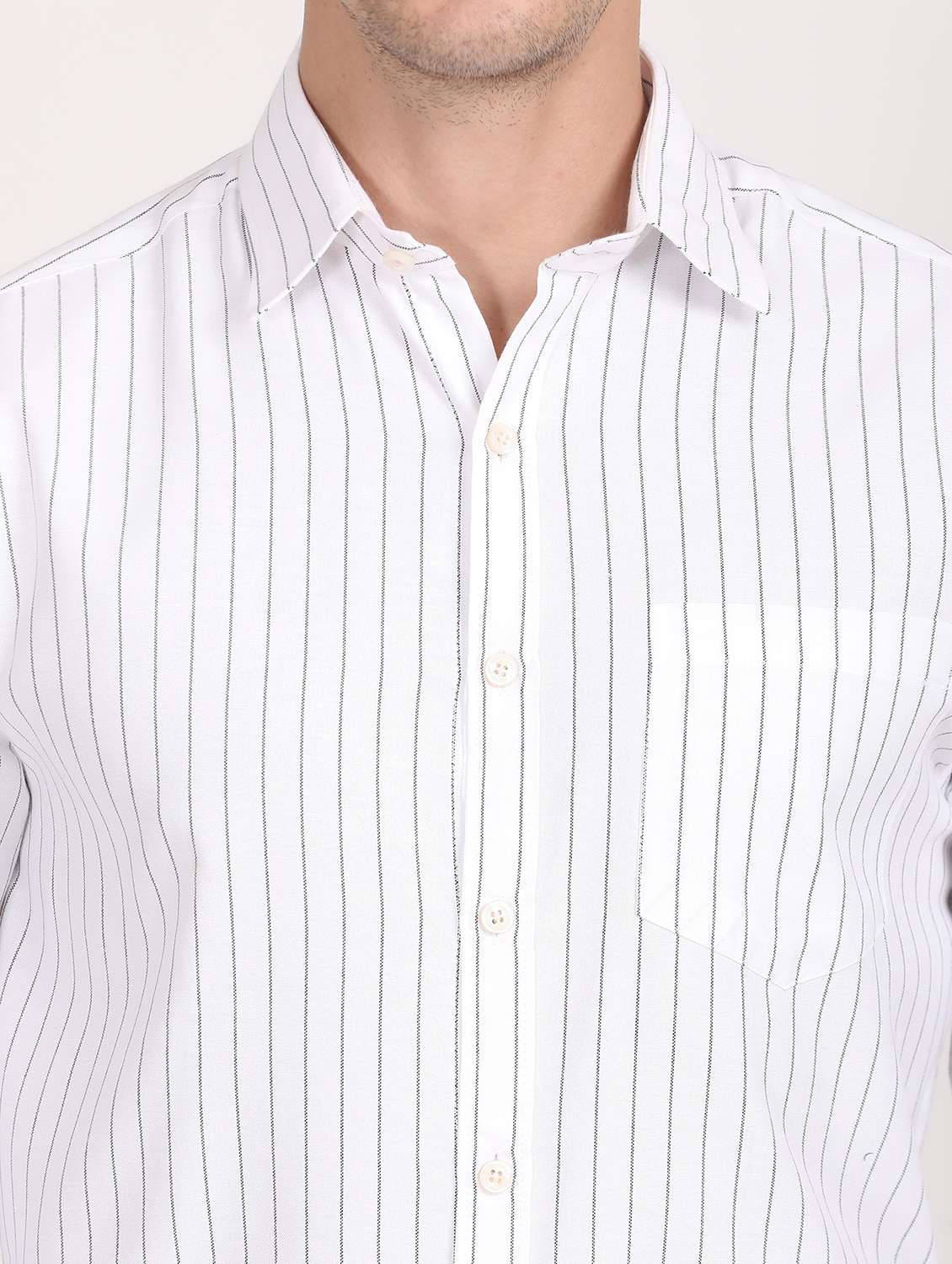 men striped regular fit long sleeve formal shirt - 21638642 - Standard Image - 5