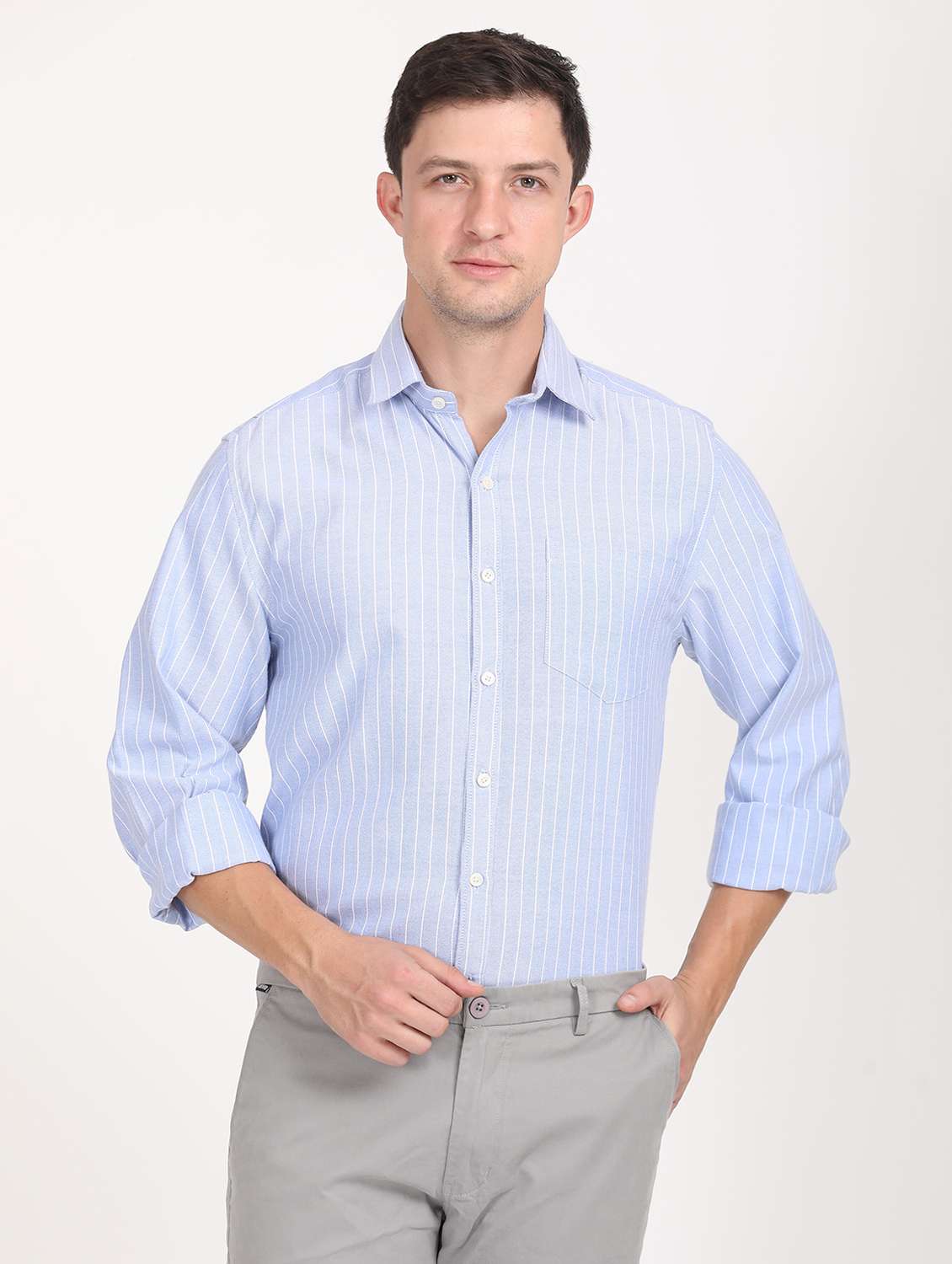 men striped regular fit long sleeve formal shirt - 21638643 - Zoom Image - 0