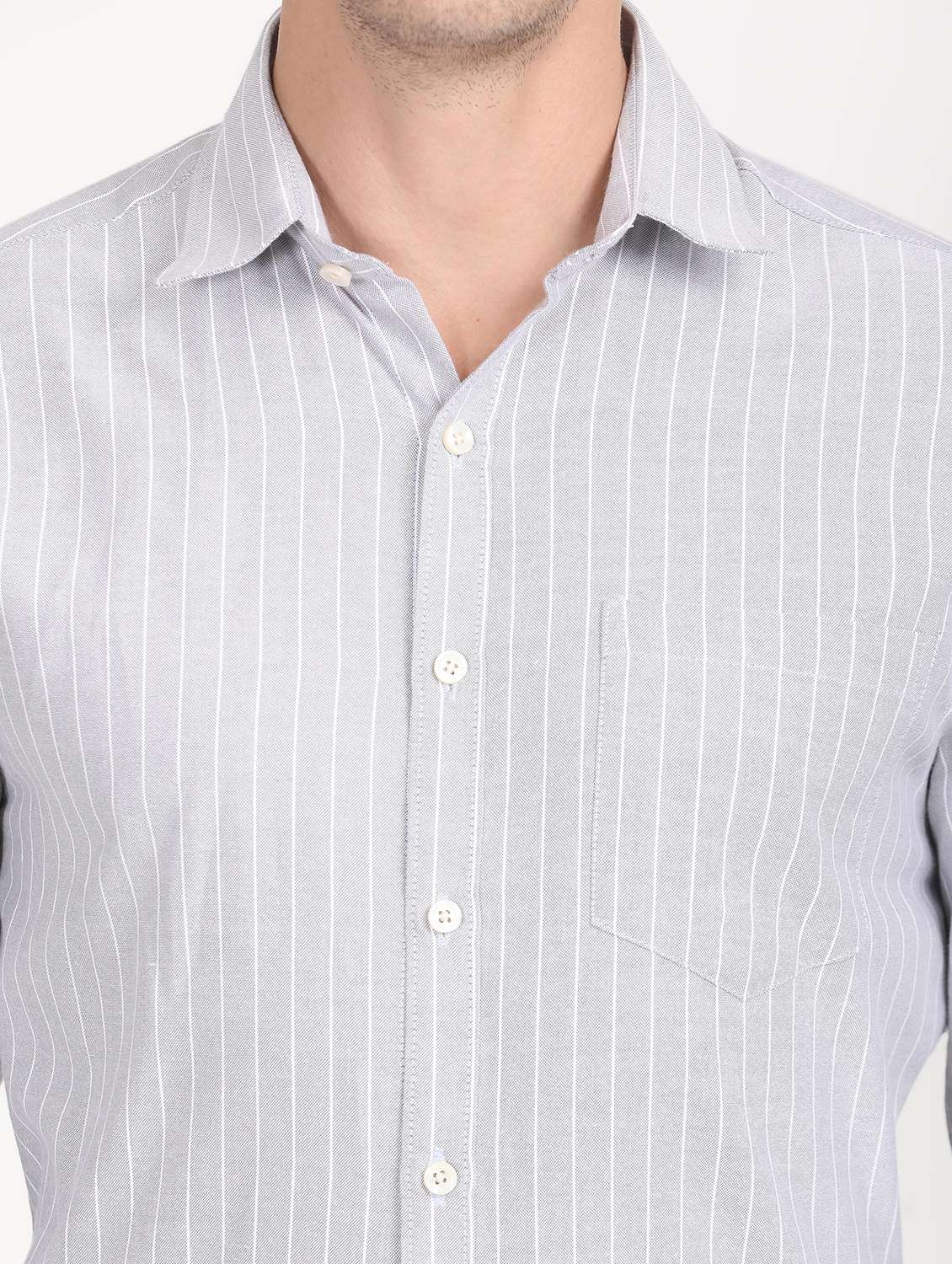 men striped regular fit long sleeve formal shirt - 21638649 - Standard Image - 5