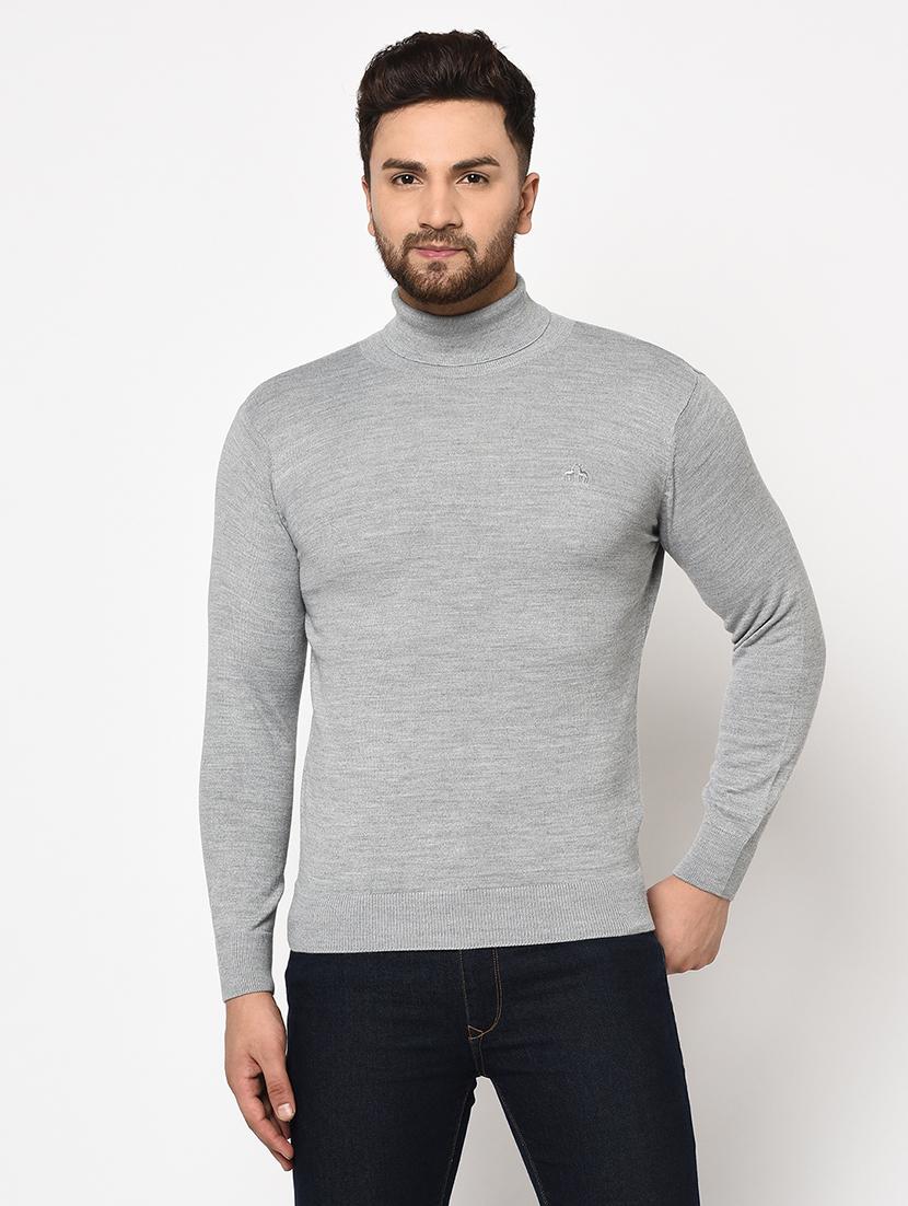 men slim fit solid long sleeve woolen pullover - 21638712 -  Zoom Image - 0