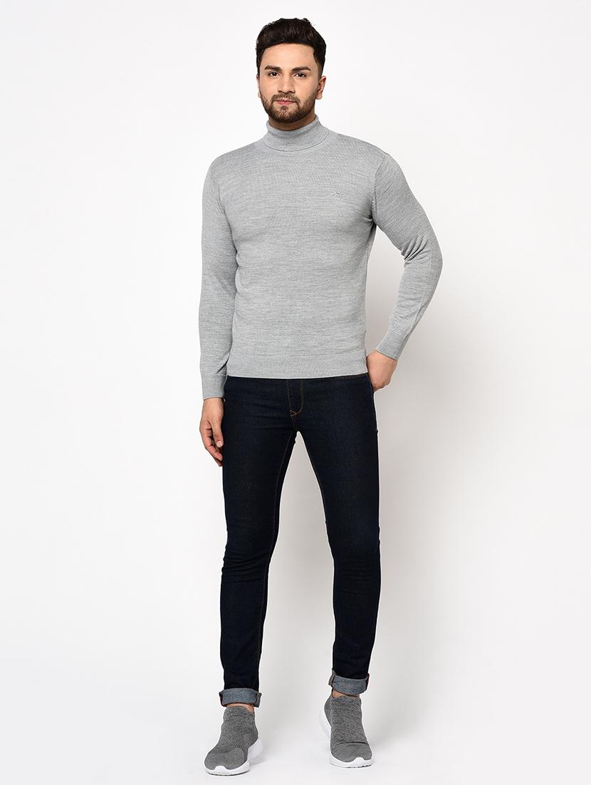 men slim fit solid long sleeve woolen pullover - 21638712 - Standard Image - 3