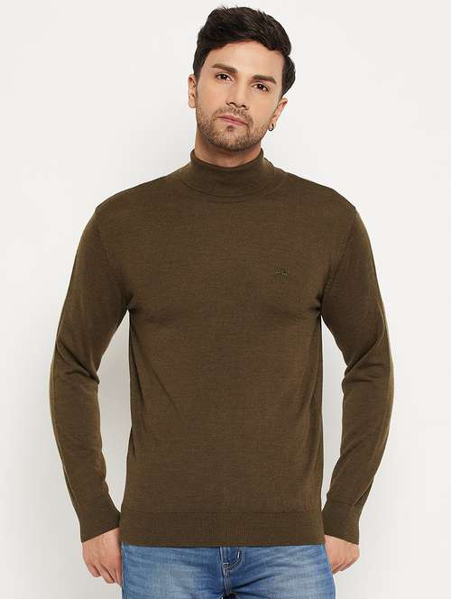 men slim fit solid long sleeve woolen pullover - 21638715 -  Standard Image - 0