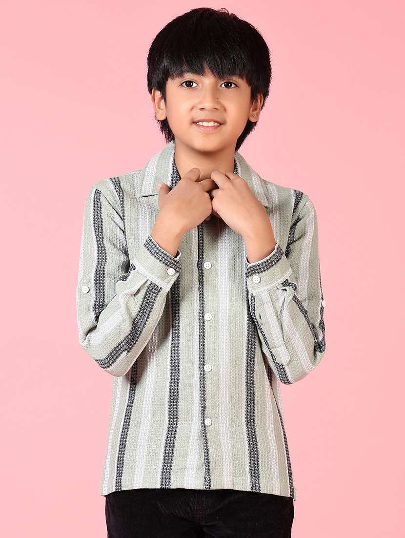 boys long sleeves striped shirt - 21638780 - Zoom Image - 0