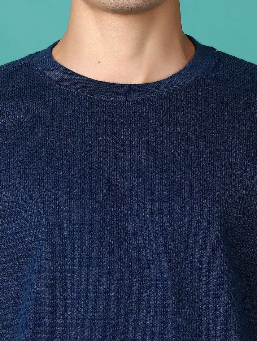 men self design long sleeve regular fit pullover - 21638791 - Standard Image - 3