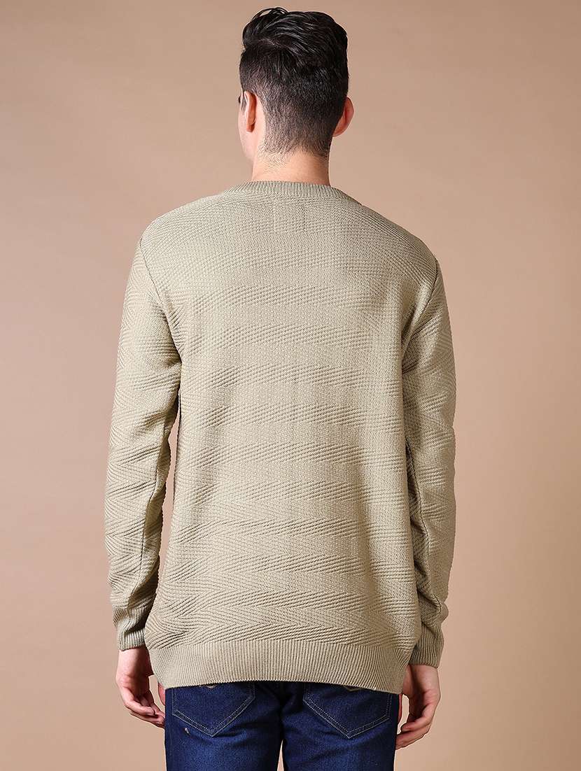 men self design long sleeve pullover sweater - 21638797 -  Standard Image - 3