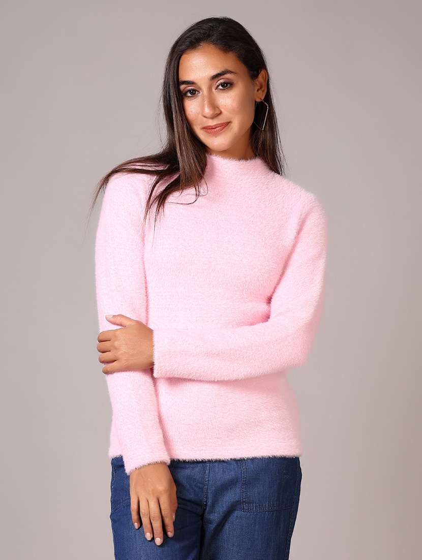 women solid long sleeves pullover
