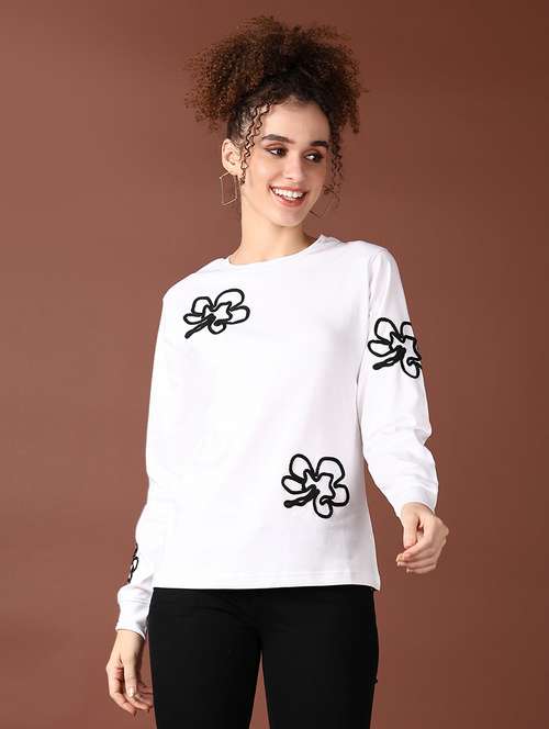 women long sleeves embroidered sweatshirt - 21638809 -  Standard Image - 0