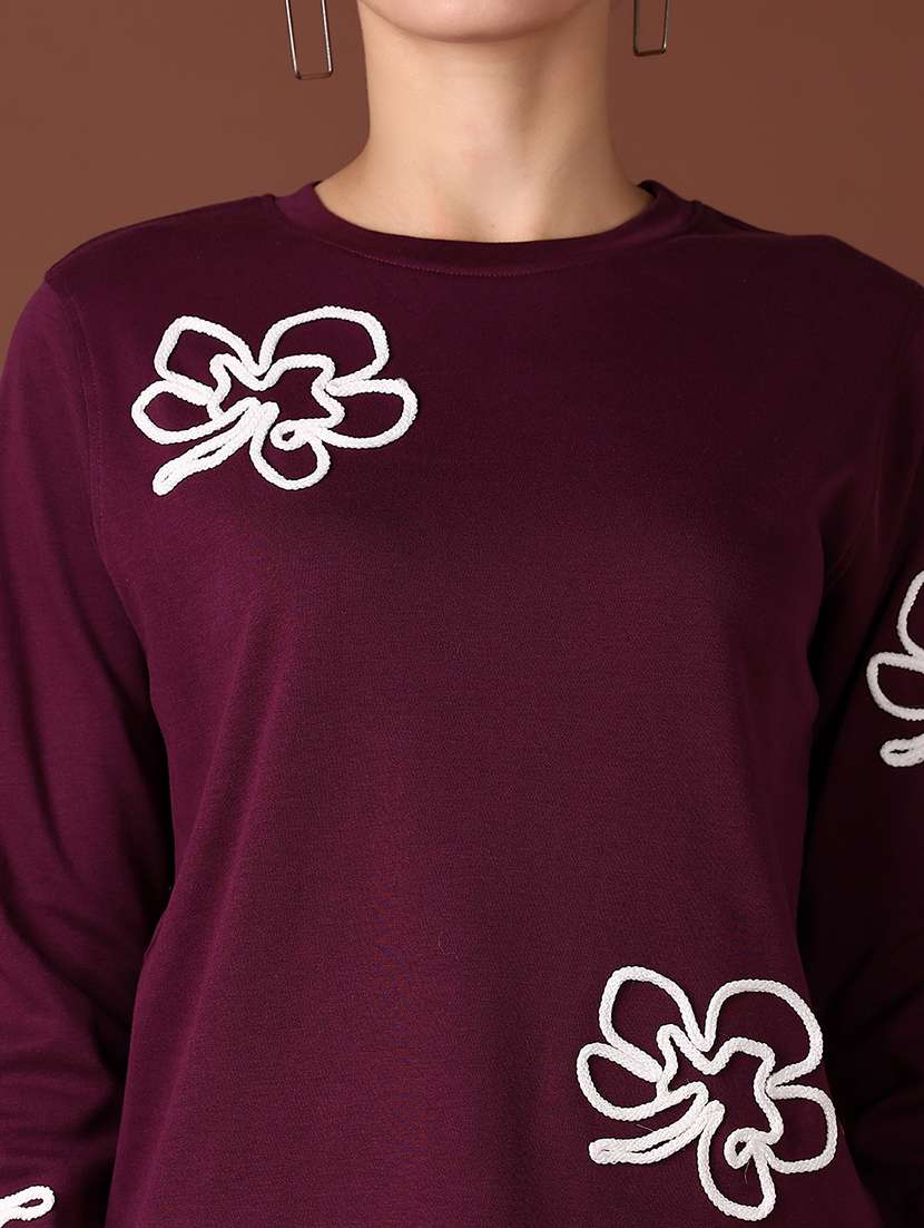 women long sleeves embroidered sweatshirt - 21638810 -  Standard Image - 5