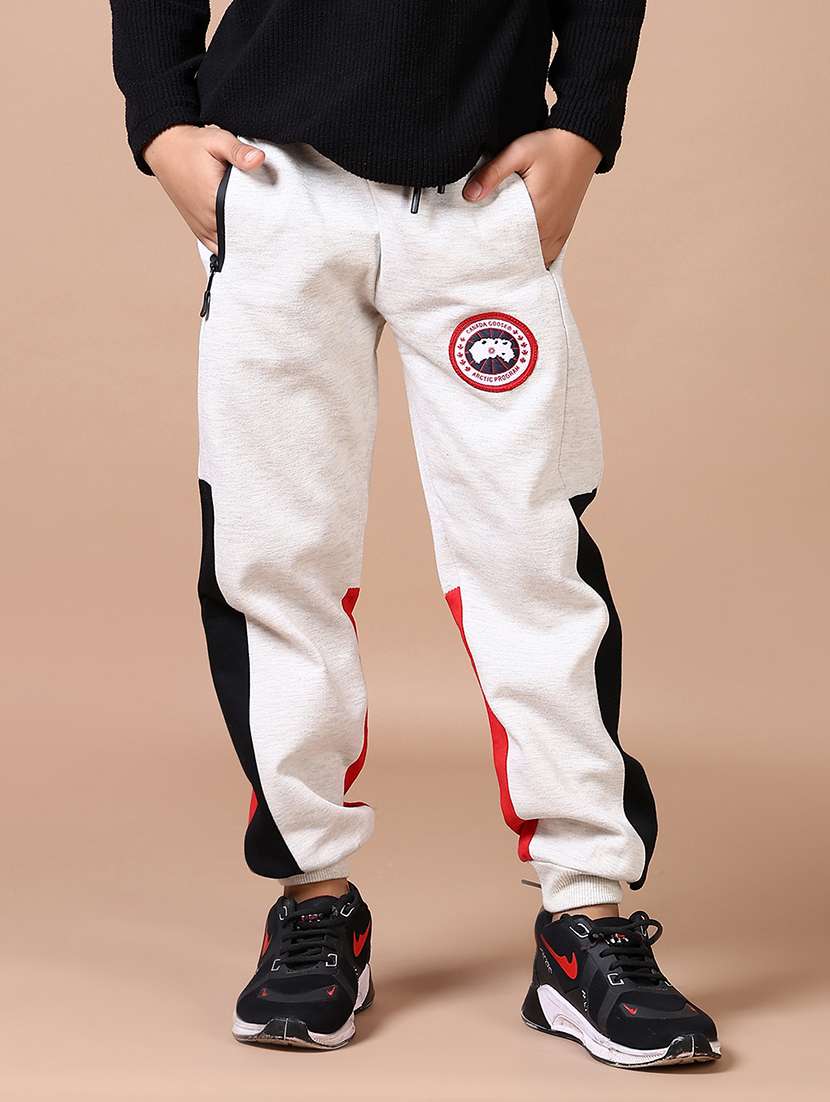 boys grey color block joggers
