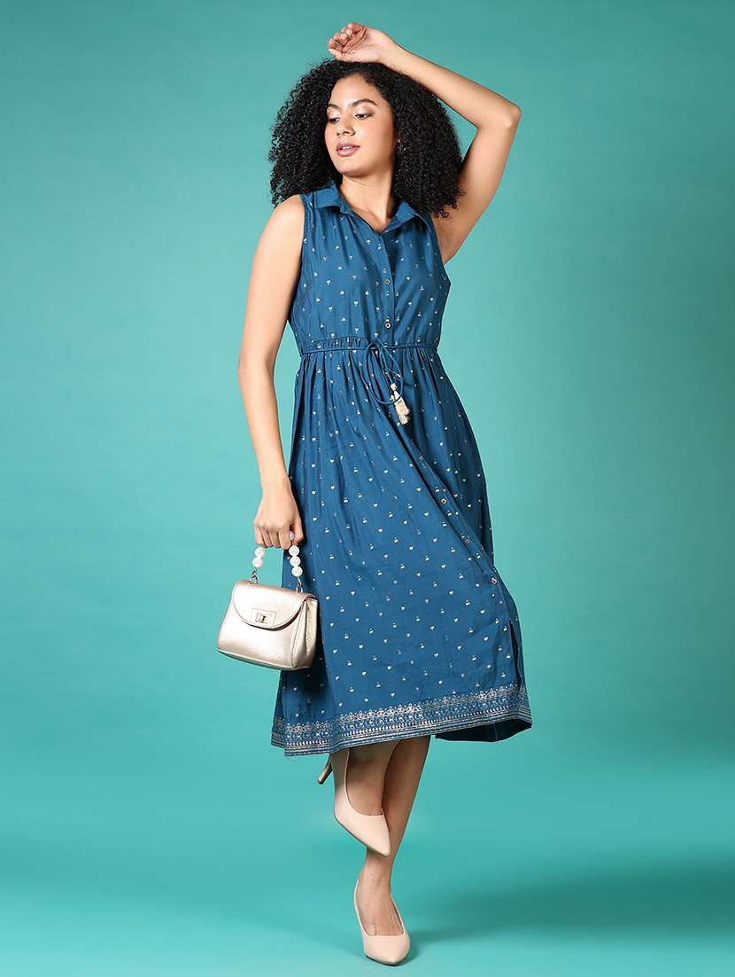 women self design a-line sleeveless ethnic dress - 21638819 -  Standard Image - 3