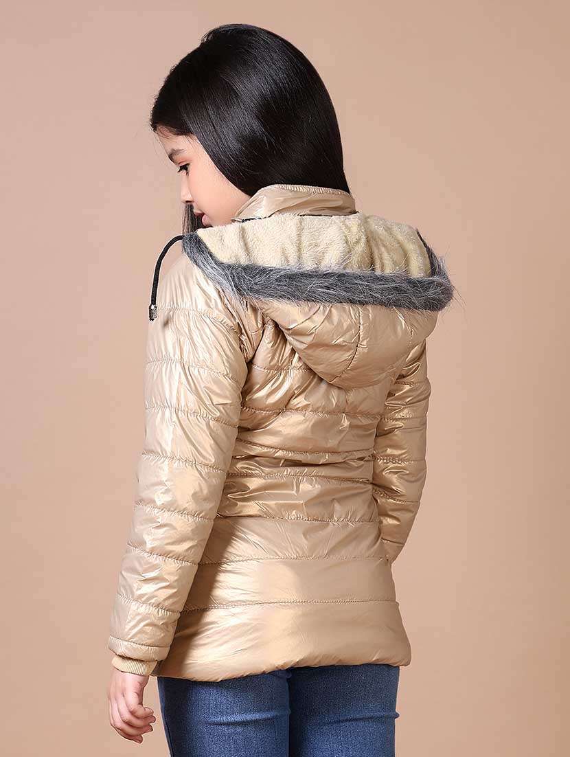 girls solid long sleeve quilted jacket - 21638839 -  Standard Image - 3