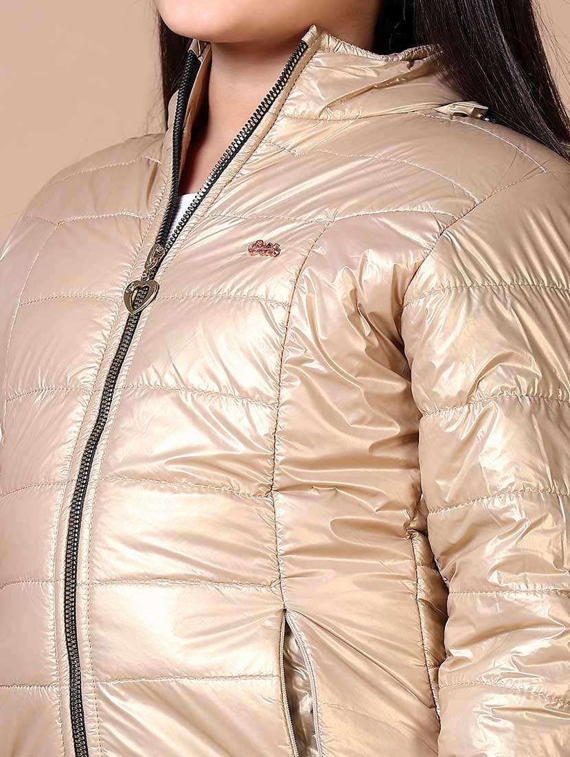 girls solid long sleeve quilted jacket - 21638839 -  Standard Image - 5