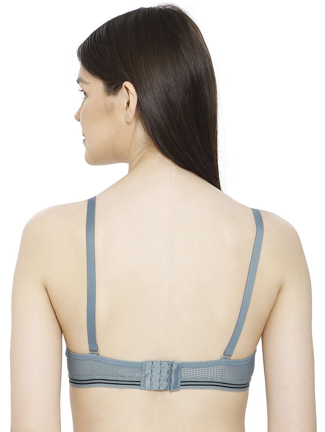 women blue cotton blend t-shirt bra - 21638890 -  Standard Image - 3