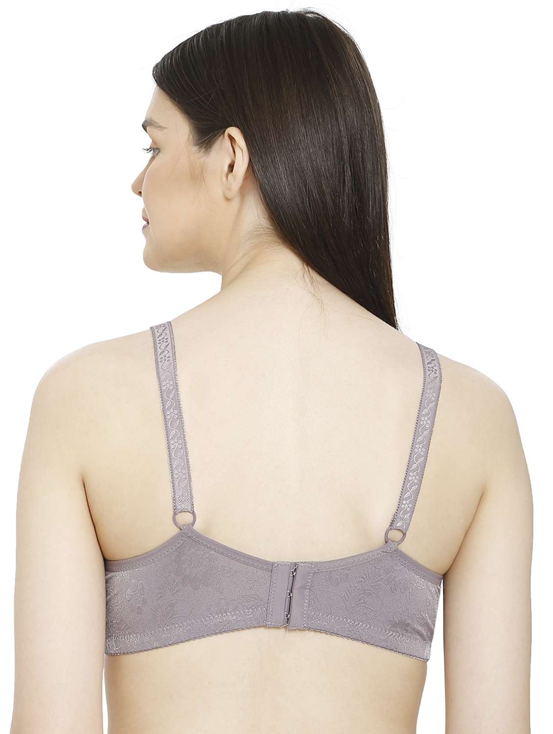 women purple cotton blend t-shirt bra - 21638903 -  Standard Image - 3