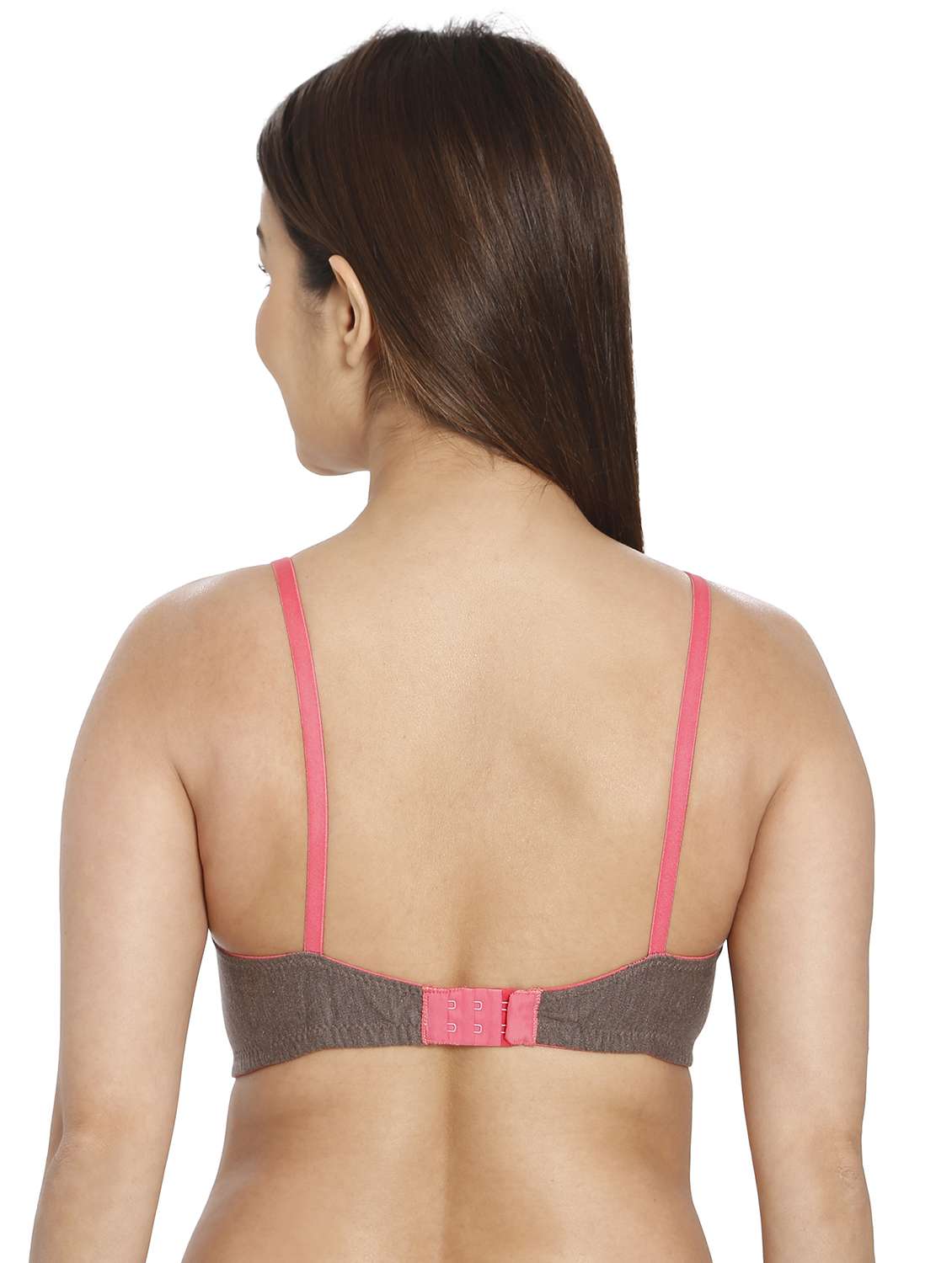 women grey cotton blend t-shirt bra - 21638919 -  Standard Image - 3