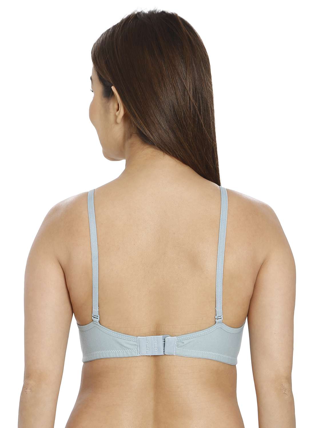 women blue cotton blend t-shirt bra - 21638923 -  Standard Image - 3