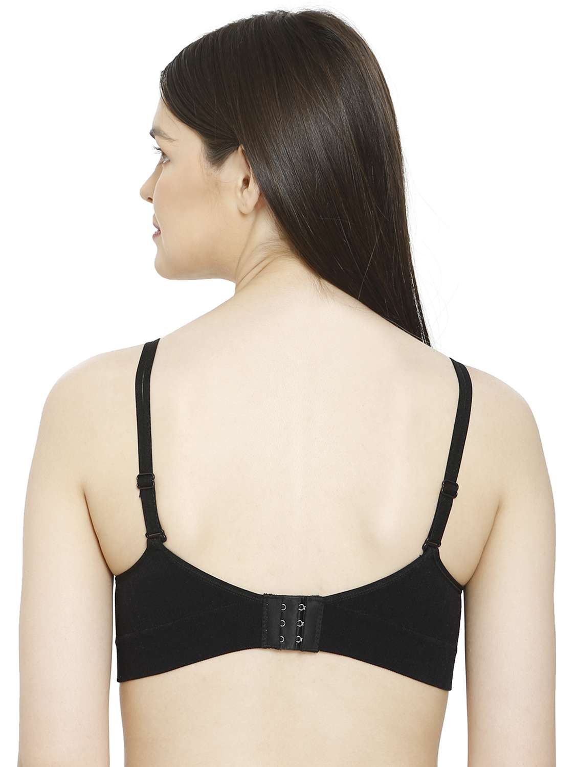 women black cotton blend t-shirt bra - 21638926 -  Standard Image - 3
