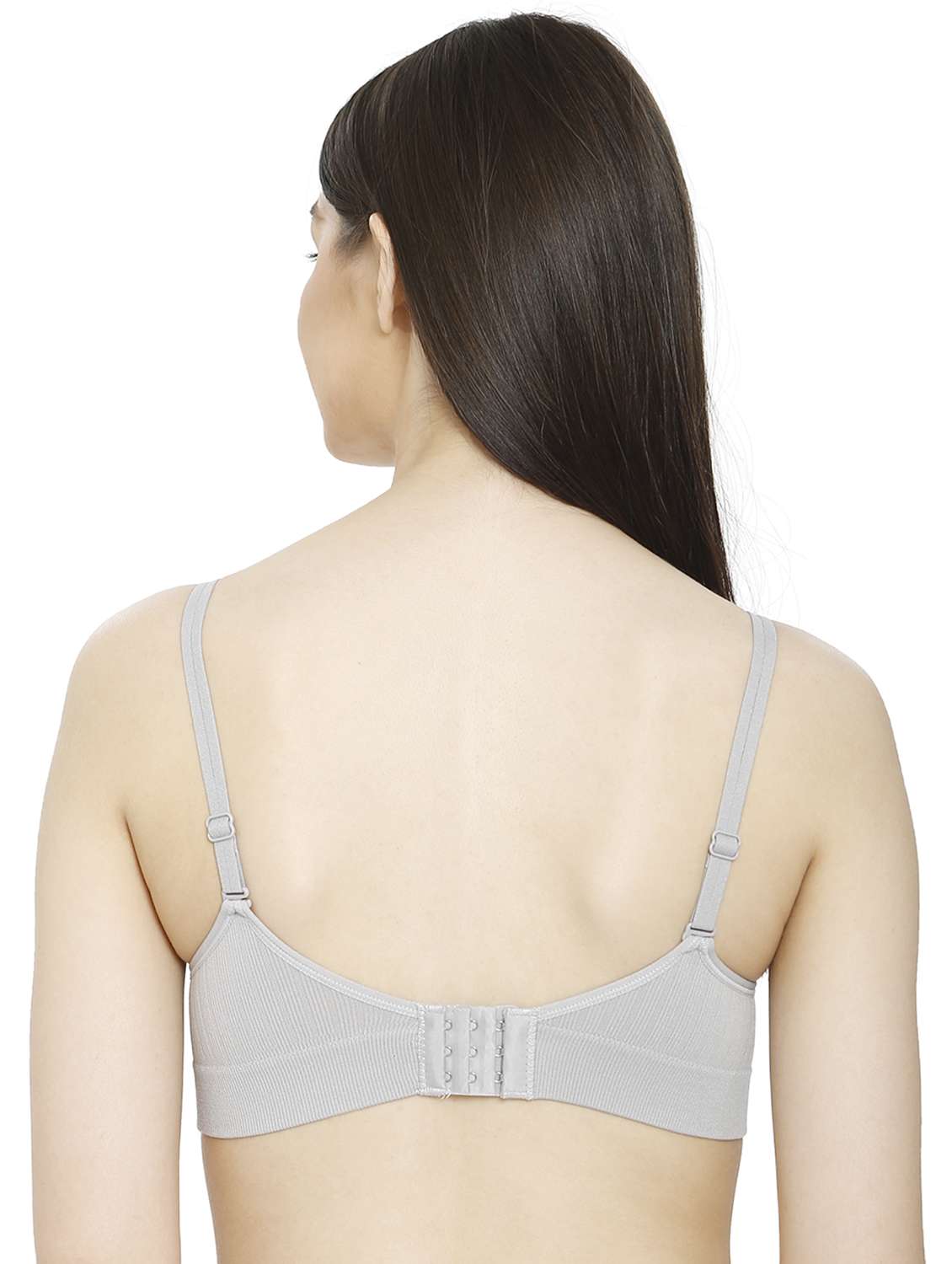 women grey cotton blend t-shirt bra - 21638928 -  Standard Image - 3