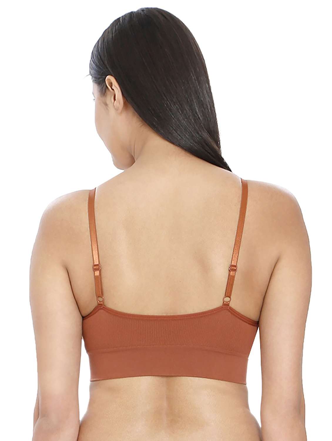 women brown polyamide sports bra - 21638933 -  Standard Image - 3