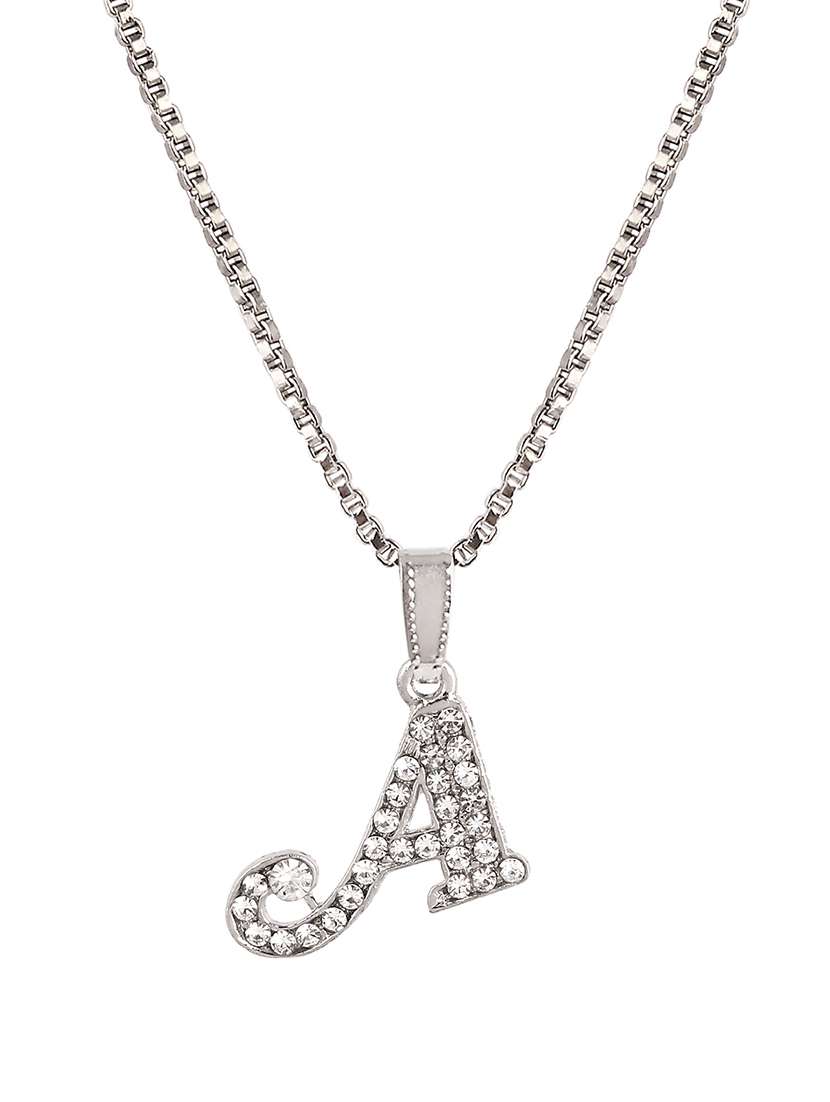 men personalized letter pendant with chain