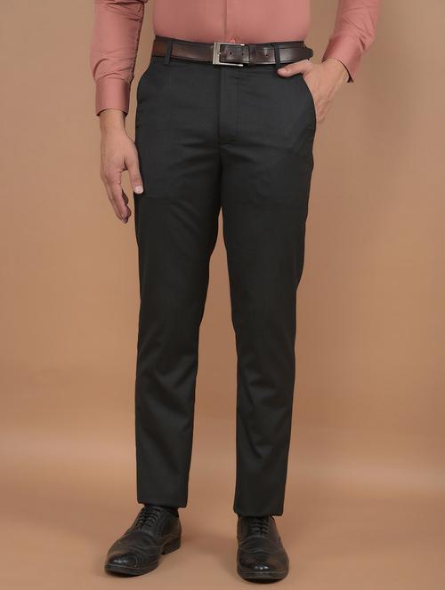 men solid mid rise chinos formal trouser - 21639020 - Standard Image - 0