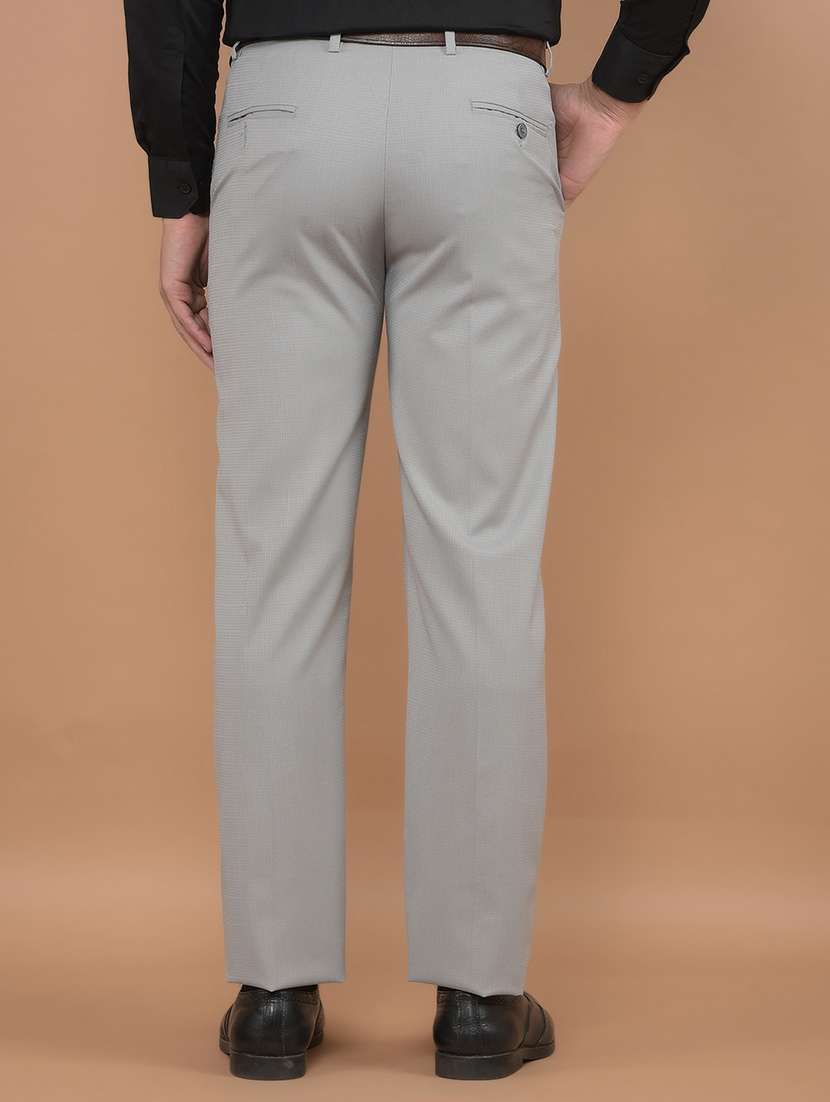 men solid mid rise chinos formal trouser - 21639021 -  Standard Image - 3