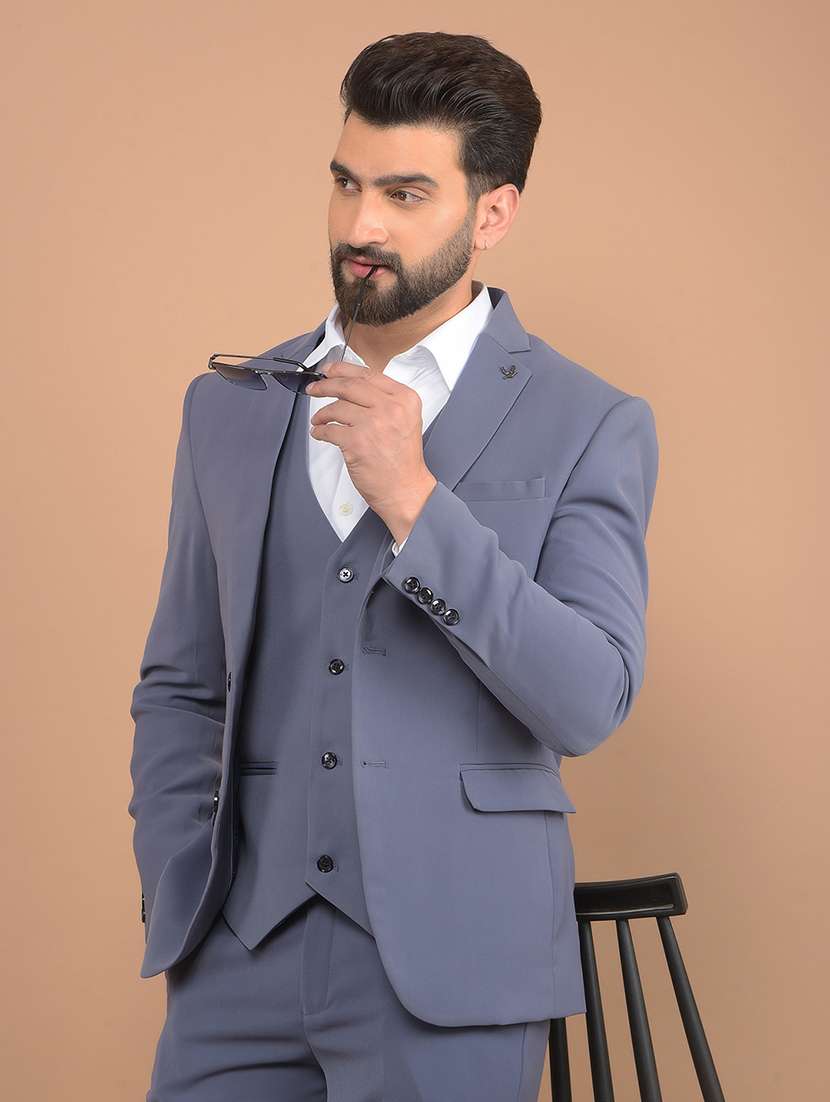 men solid 3-piece formal suit - 21639049 -  Standard Image - 5