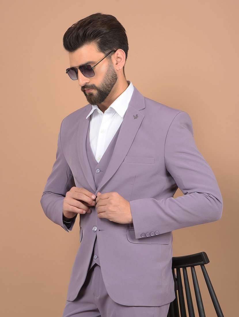 men solid 3-piece formal suit - 21639050 -  Standard Image - 3