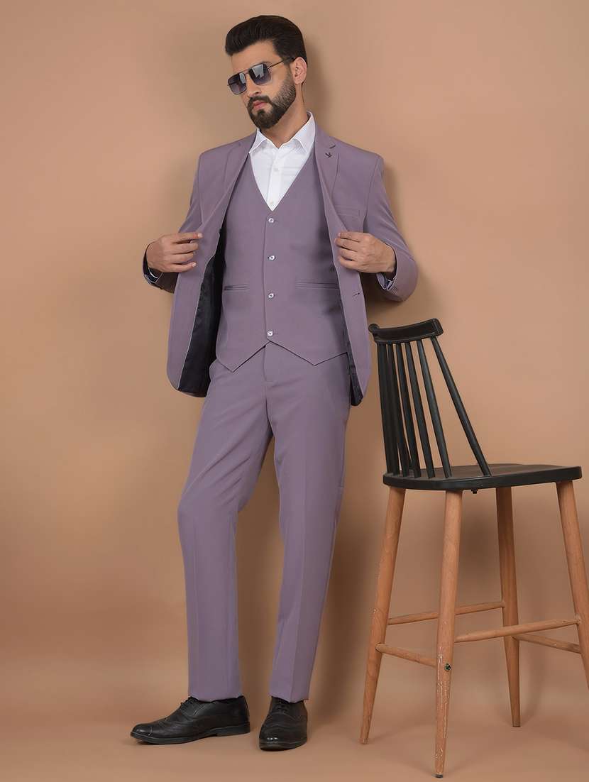 men solid 3-piece formal suit - 21639050 -  Standard Image - 5