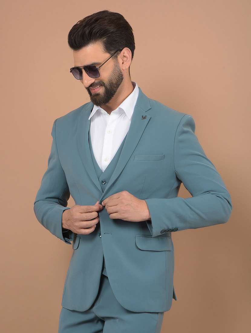 men solid 3-piece formal suit - 21639054 -  Standard Image - 3