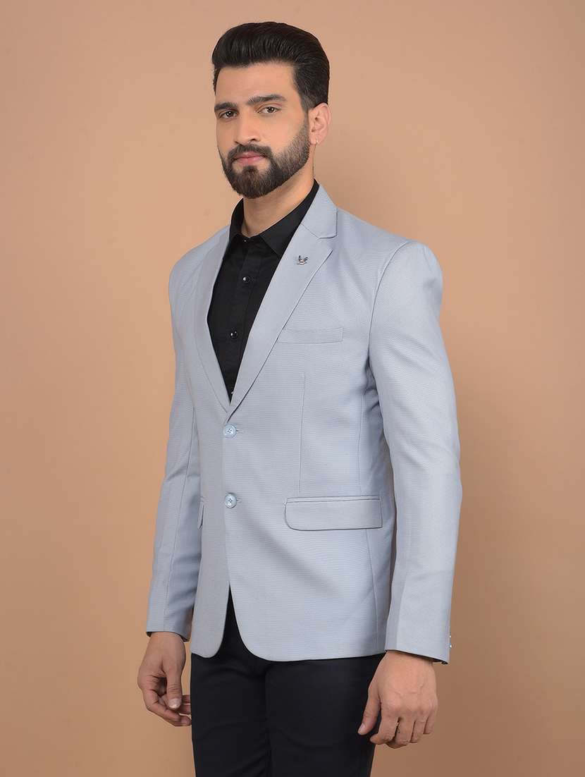 men grey single breasted casual blazer - 21639065 - Standard Image - 3