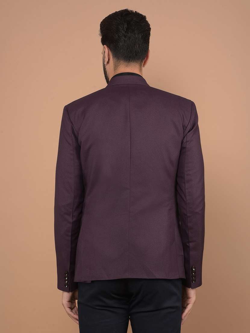 men maroon single breasted casual blazer - 21639066 - Standard Image - 3