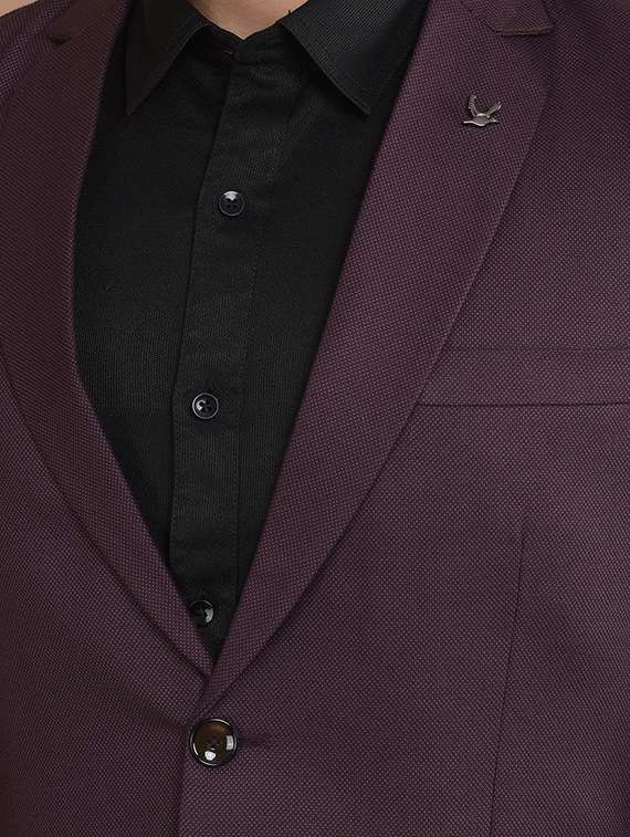 men maroon single breasted casual blazer - 21639066 - Standard Image - 5
