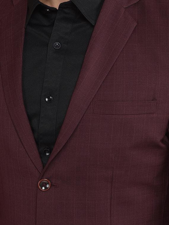 men maroon single breasted casual blazer - 21639073 - Standard Image - 5