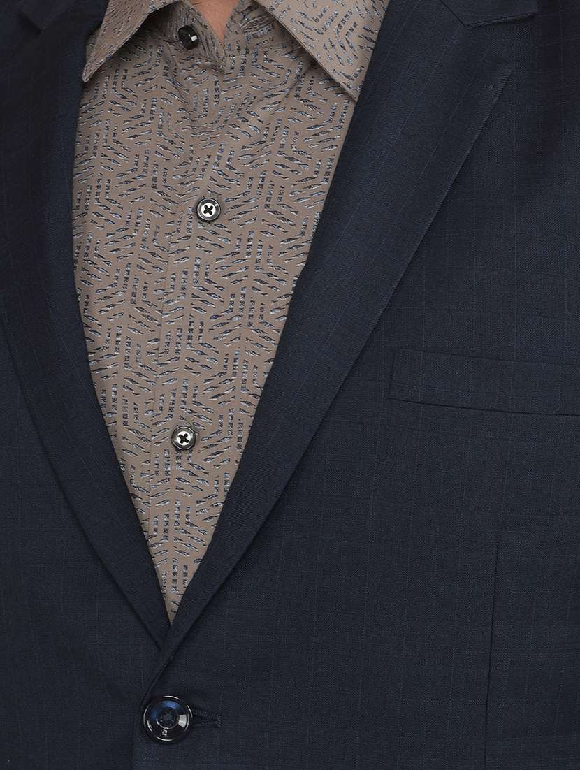 men navy blue single breasted casual blazer - 21639074 - Standard Image - 5