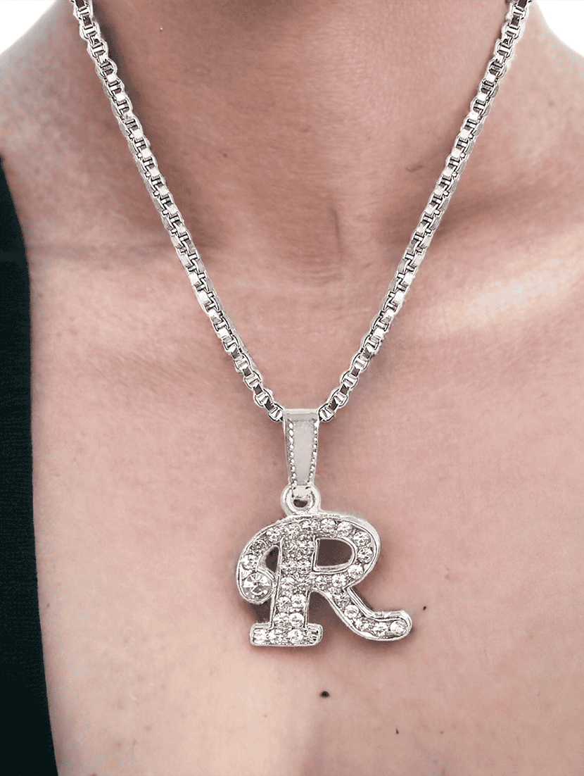men personalized letter pendant with chain - 21639077 - Standard Image - 3