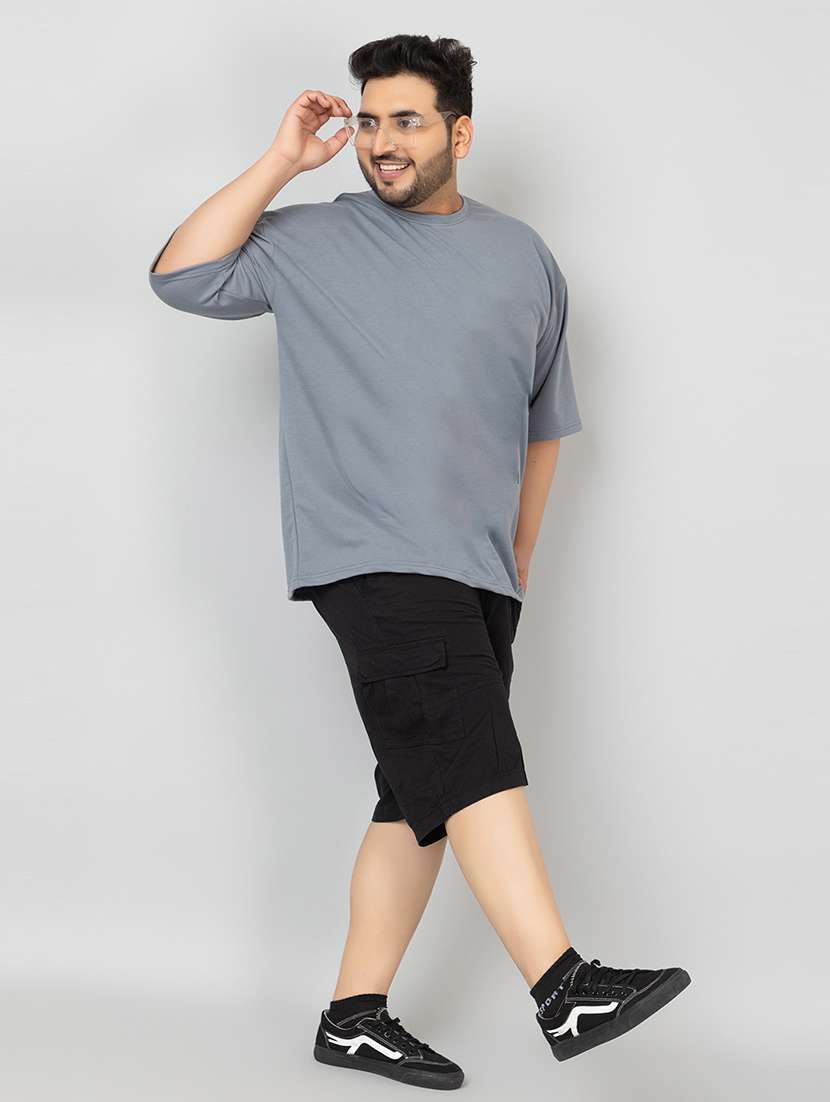 men plain short sleeves oversized t-shirt - 21639081 - Standard Image - 3
