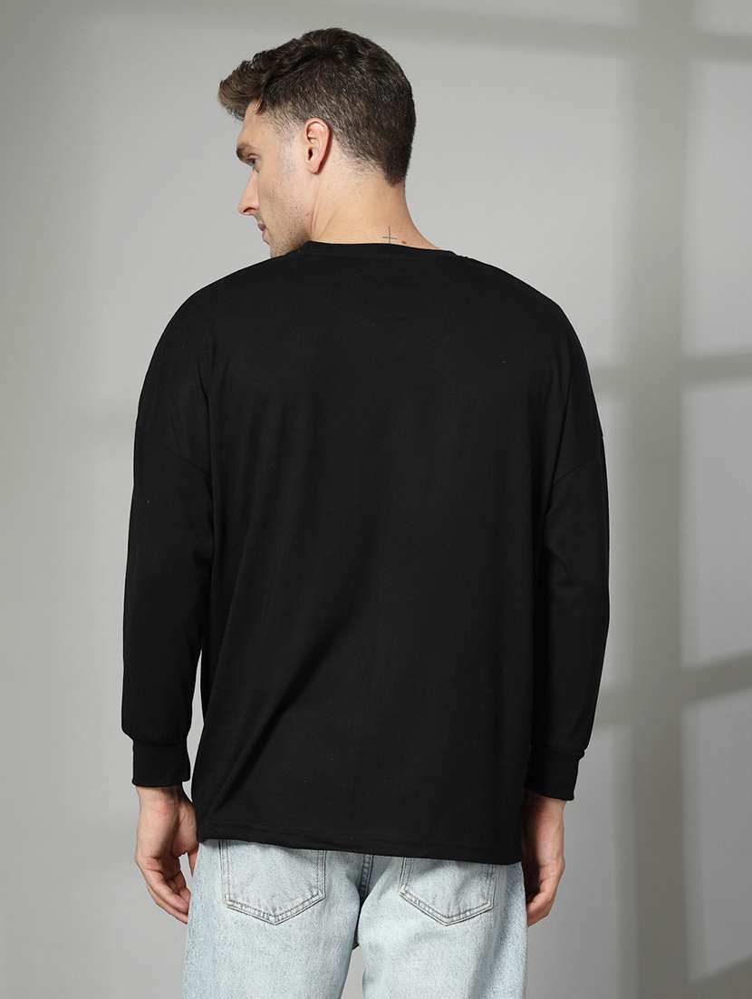 men plain long sleeve oversized t-shirt - 21639082 -  Standard Image - 3