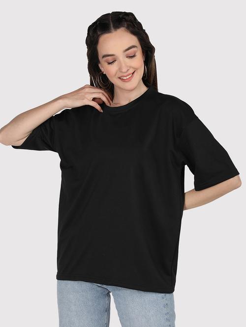 women plain short sleeves oversized t-shirt - 21639095 -  Standard Image - 0