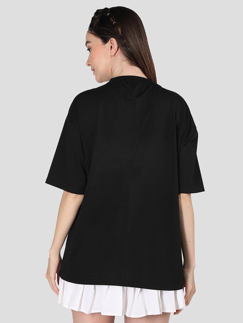 women plain short sleeves oversized t-shirt - 21639095 - Standard Image - 3